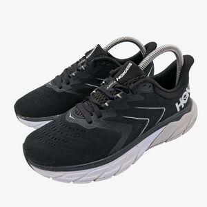 Hoka One One Arahi 5 Shoes Womens Size 7.5 Black White Running Sneakers 1115012